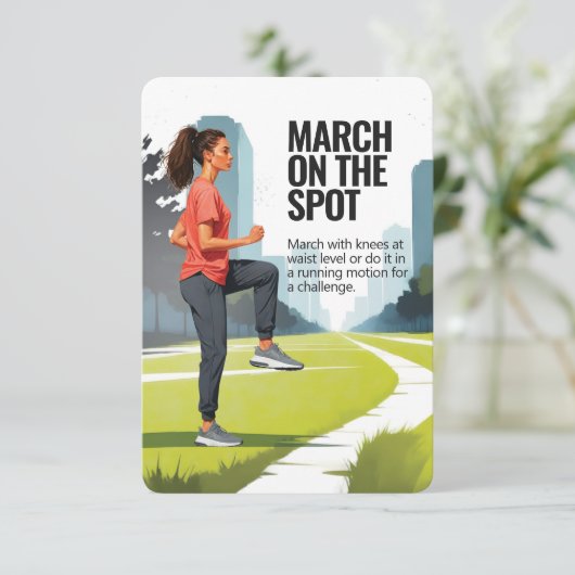 March On The Spot Fitness Kaart met Blauwe Achterg (Staand voorkant)