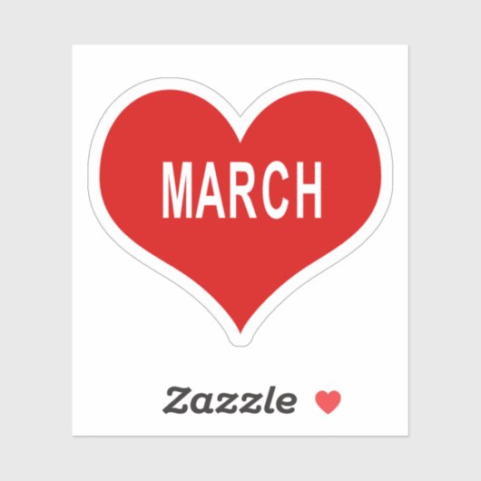 MARCH Rode Hart Vinyl Sticker (Vel)