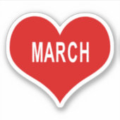 MARCH Rode Hart Vinyl Sticker (Voorkant)