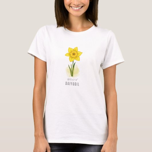 March Violet Birth Flower  T-Shirt Watercolor (Voorkant)