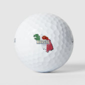 Marche Italië Retro Regio Kaart  Souvenir Golfballen (Voorkant)