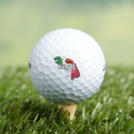 Marche Italië Retro Regio Kaart  Souvenir Golfballen