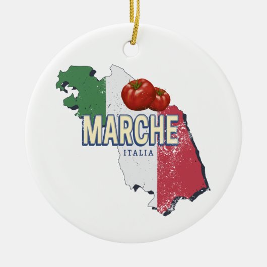 Marche Italië Retro Regio Kaart  Souvenir Keramisch Ornament (Voorkant)