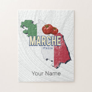 Marche Italië Retro Regio Kaart Souvenir Legpuzzel