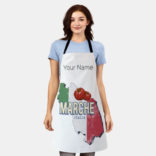 Marche Italië Retro Regio Kaart  Souvenir Schort (Gedragen)