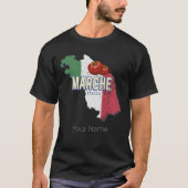 Marche Italië Retro Regio Kaart  Souvenir T-shirt (Voorkant)