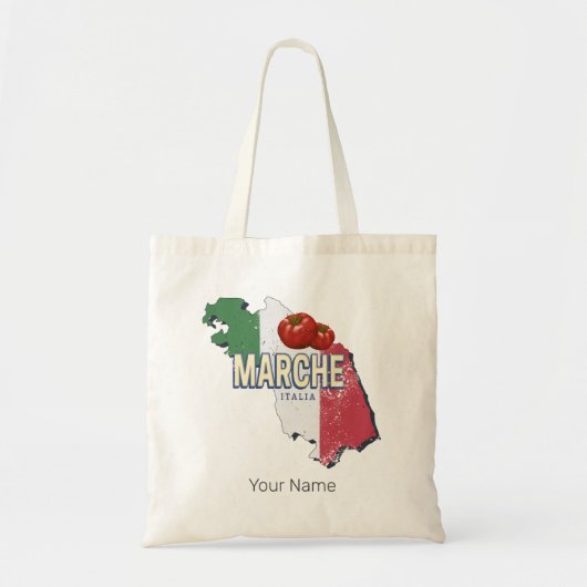 Marche Italië Retro Regio Kaart  Souvenir Tote Bag (Voorkant)