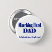 Marcheerband papa/trompet ronde button 5,7 cm (Voorkant /achterkant)