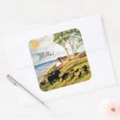 Marcheren Dieren in het land Vierkante Sticker (Envelop)