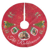 Marcheren Feestelijke Rendier Red 3 Photo Tree Rok Kerstboom Rok (Voorkant)