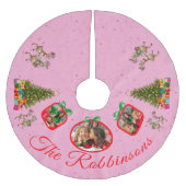 Marcheren Feestelijke Rendier Roze 3 Photo Tree Ro Kerstboom Rok (Voorkant)