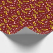 Marcherende bariton Muzieknoten Treble Clefs Cadeaupapier (Hoek)