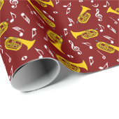 Marcherende bariton Muzieknoten Treble Clefs Cadeaupapier (Rol Hoek)