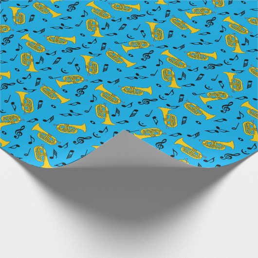 Marcherende bariton Muzieknoten Treble Clefs Cadeaupapier (Hoek)