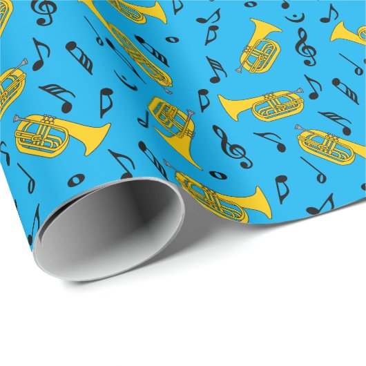 Marcherende bariton Muzieknoten Treble Clefs Cadeaupapier (Rol Hoek)