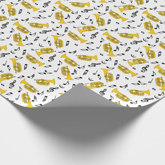 Marcherende bariton Muzieknoten Treble Clefs Cadeaupapier (Hoek)