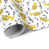 Marcherende bariton Muzieknoten Treble Clefs Cadeaupapier (Rol Hoek)