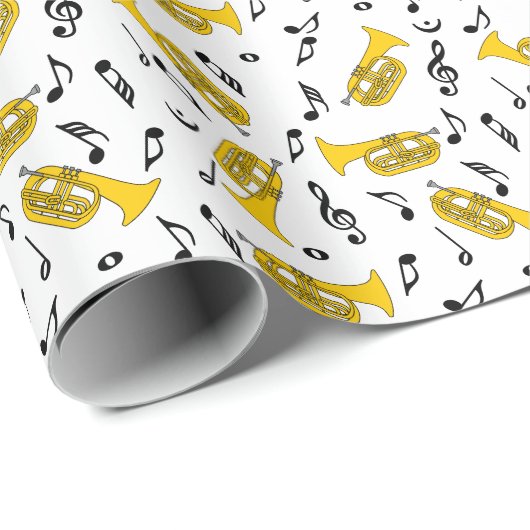 Marcherende bariton Muzieknoten Treble Clefs Cadeaupapier (Rol Hoek)