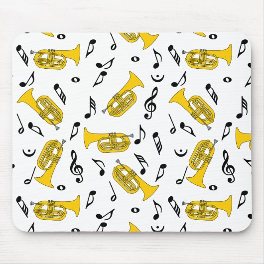 Marcherende bariton Muzieknoten Treble Clefs Muismat (Voorkant)