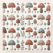 marcherende paddenstoelen glazen onderzetter (Voorkant)