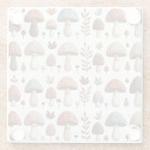 marcherende paddenstoelen glazen onderzetter (Achterkant)