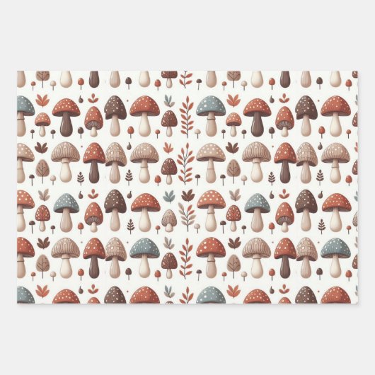 marcherende paddenstoelen inpakpapier vel (Voorkant)