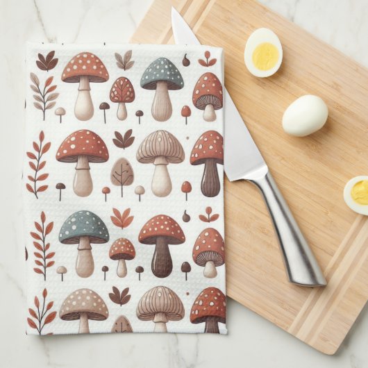 marcherende paddenstoelen theedoek (Quarter Fold)