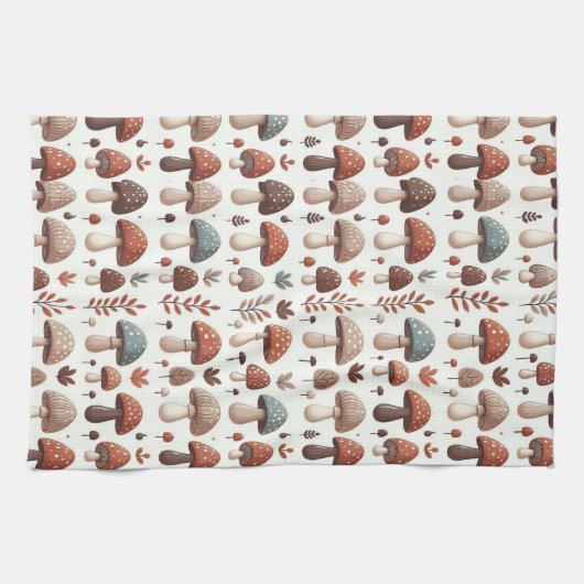 marcherende paddenstoelen theedoek (Horizontaal)