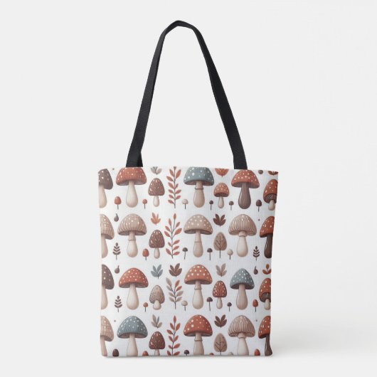 marcherende paddenstoelen tote bag (Achterkant)