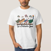 Marcherende Patriotische Ganzen T-Shirt Grappig 4 (Voorkant)