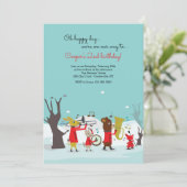 Marching Animal Band Birthday Party Kaart (Staand voorkant)