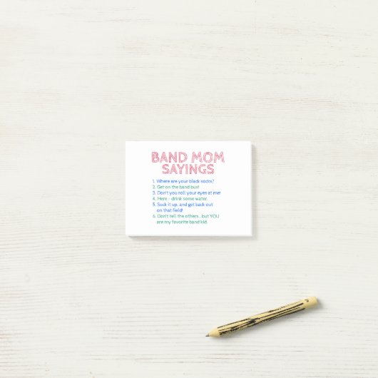 Marching Band - Band Mam Gezegden Post-it® Notes (Op bureau)