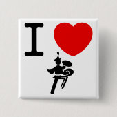 Marching Band - Bass Cymbal Vierkante Button 5,1 Cm (Voorkant)