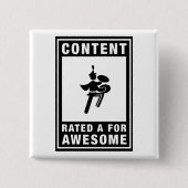 Marching Band - Bass Cymbal Vierkante Button 5,1 Cm (Voorkant)