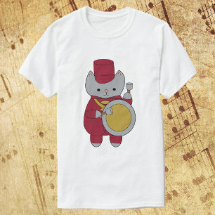 Marching Band Bass Drum Cat Maroon en Goud T-shirt
