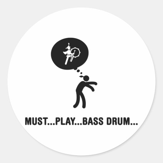Marching Band - Bass Drum Ronde Sticker (Voorkant)