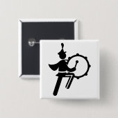 Marching Band - Bass Drum Vierkante Button 5,1 Cm (Voorkant /achterkant)