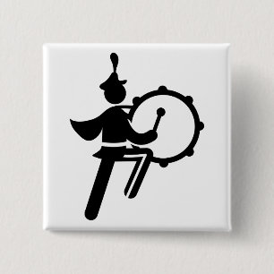 Marching Band - Bass Drum Vierkante Button 5,1 Cm
