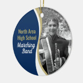 Marching Band Blue and Gold Photo Keramisch Ornament (Links)