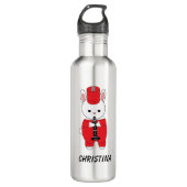 Marching Band Bunny Klarinet Personaliseren Rood W Waterfles (Voorkant)