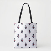 Marching Band Cat Drummer Navy Blue Red Tote Bag (Voorkant)