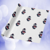 Marching Band Cat Snare Drum Navy Blue Red Pattern Cadeaupapier