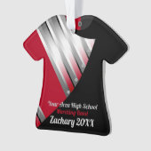 Marching Band Custom Rood Zilver en Zwart Ornament (voorkant)