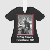 Marching Band Custom Rood Zilver en Zwart Ornament (achterkant)