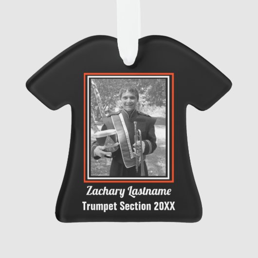 Marching Band Custom Sinaasappel en zwart Ornament (achterkant)