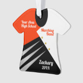 Marching Band Custom Sinaasappel en zwart Ornament (voorkant)