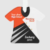 Marching Band Custom Sinaasappel en zwart Ornament (voorkant)
