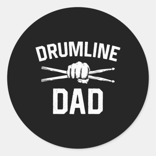 Marching Band Dad Fathers Day Drumline Ronde Sticker (Voorkant)