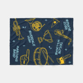Marching Band Doodle Patroon Senior Cadeau Fleece Deken (Voorkant (Horizontaal))