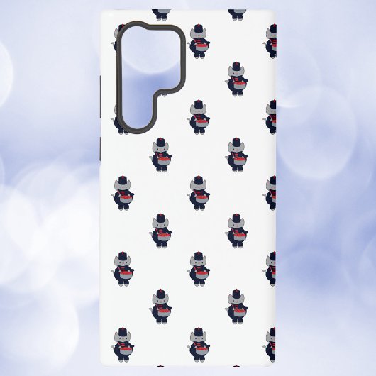 Marching Band Drummer Cat Navy Blue and Red Samsung Galaxy Hoesje